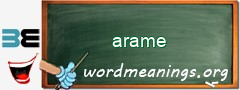 WordMeaning blackboard for arame
